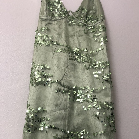 Lulu's Light Green Sequin Dress - Picture 9 of 13